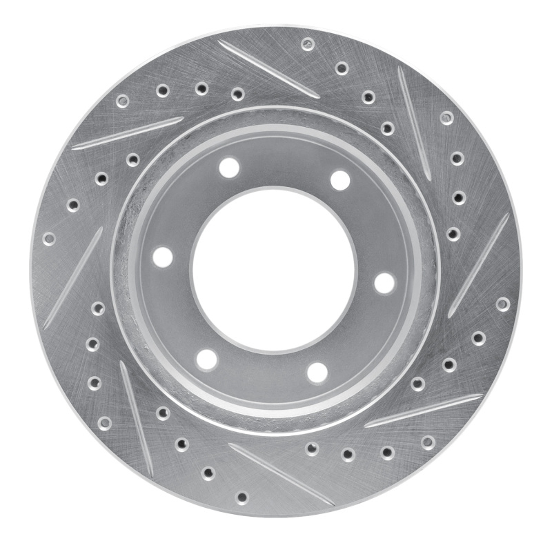 Honda Passport Brake Rotor (1) - Front Left - R1 Concepts - Drilled & Slotted - Silver - `01-`04